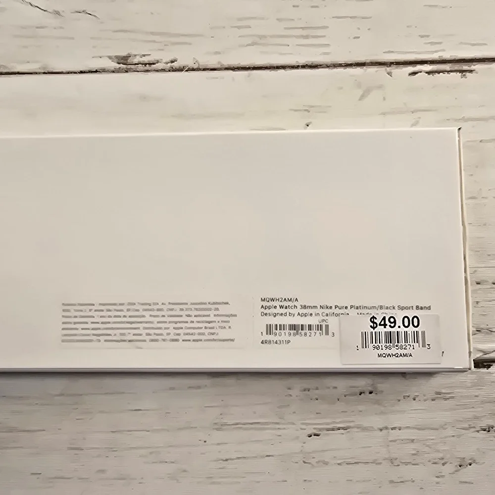 Apple Watch Nike Sport Band 38mm Pure Platinum Black MQWH2AM/A Sport Strap